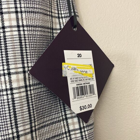 Ava & Viv Women's High-Rise Ankle Tapered Pants Off-White Plaid Size 20 NWT - Picture 4 of 6